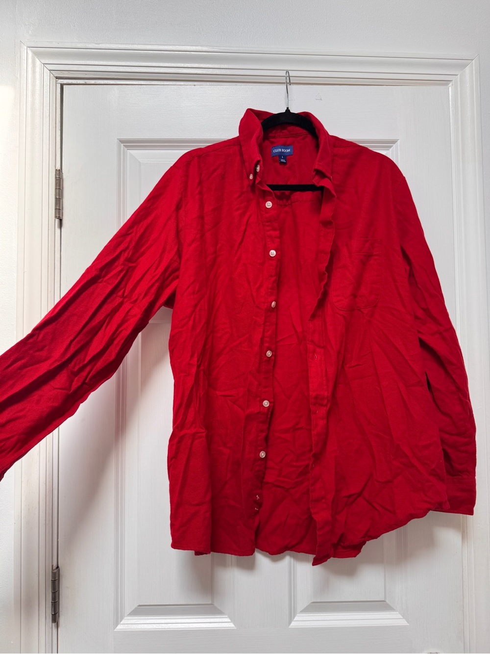 Club Room Men's Red Long-Sleeve Button-Down Shirt